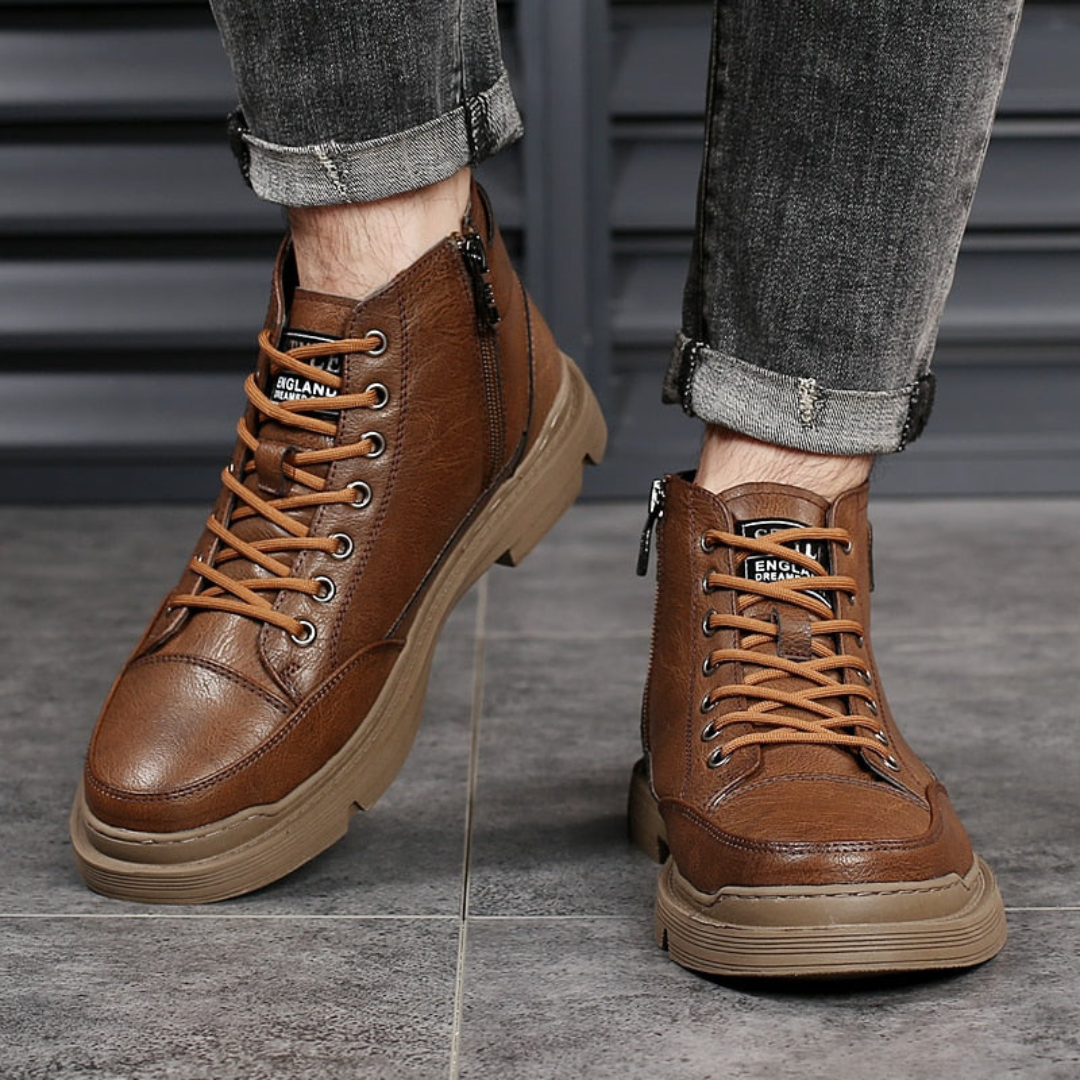 Herren-Lederstiefel mit Lammfellfutter R&B R&B