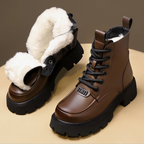 Komfortable, pelzgefütterte und rutschfeste Stiefeletten mit seitlichem Reißverschluss R&B