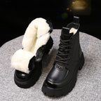 Komfortable, pelzgefütterte und rutschfeste Stiefeletten mit seitlichem Reißverschluss R&B