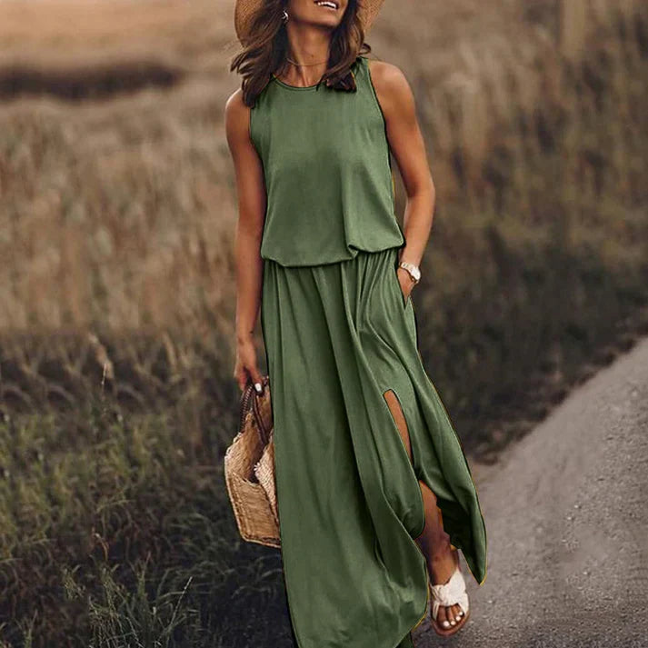 Heidi-Mode – entspanntes weißes maxikleid