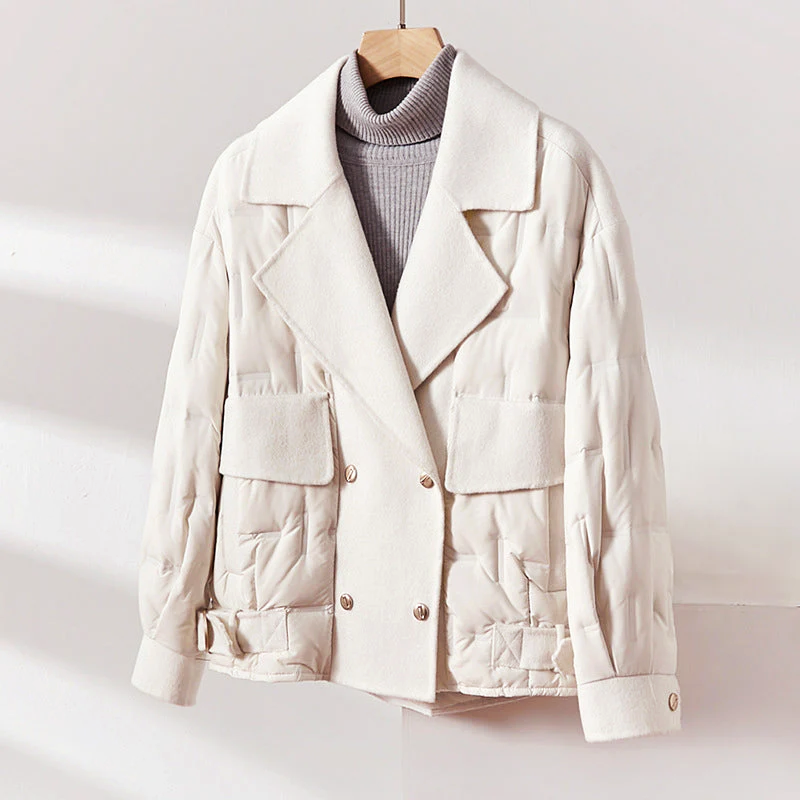 R&B | Gefütterte Woll-Daunenjacke für Frauen