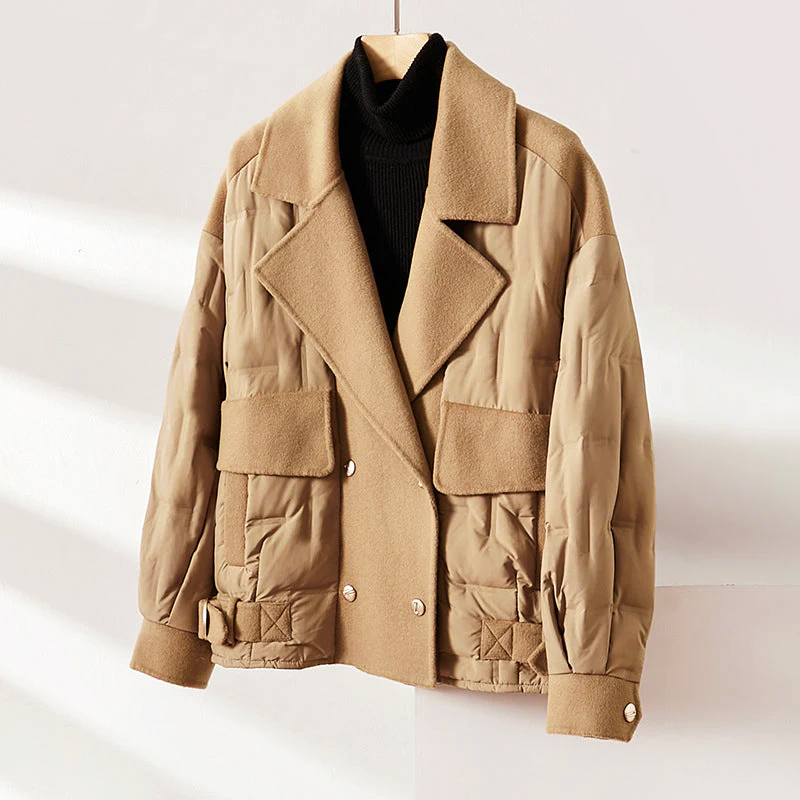 R&B | Gefütterte Woll-Daunenjacke für Frauen