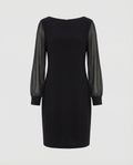 mini kleid mit langen semi-transparenten ärmeln für damen | Jozefien
