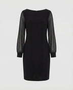mini kleid mit langen semi-transparenten ärmeln für damen | Jozefien