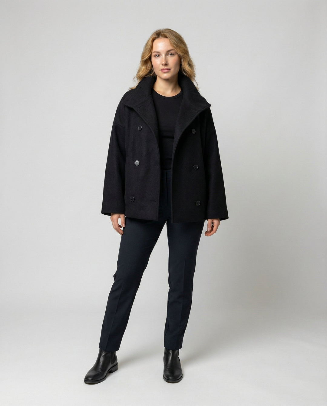 Oversized Wollmantel Damen Stehkragen | R&B
