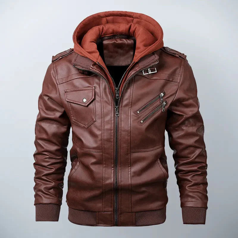 R&B | Kapuzenlederjacke