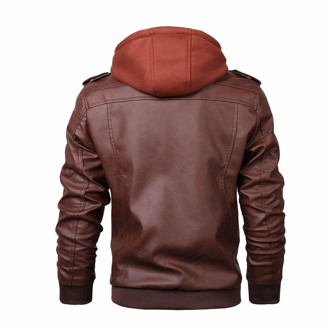 R&B | Kapuzenlederjacke