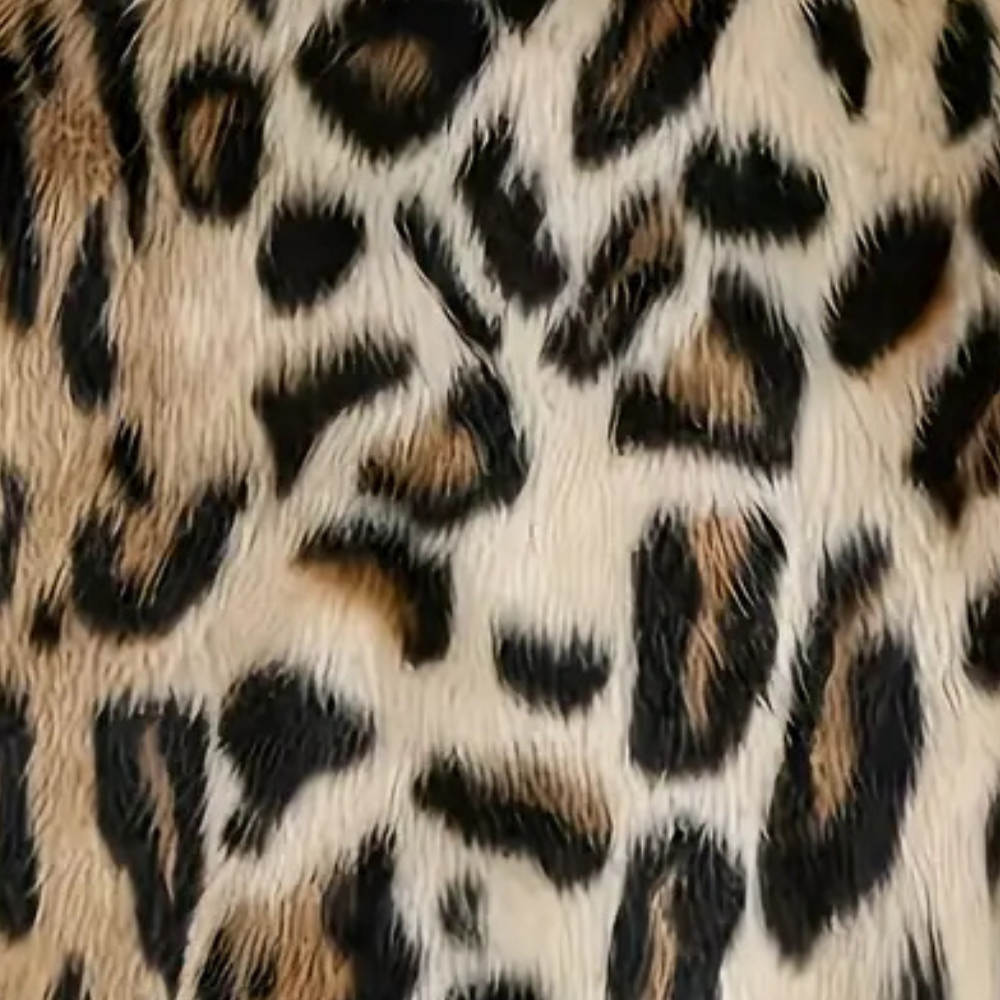 R&B | Winter Pelzmantel mit Leopardenmuster für Damen
