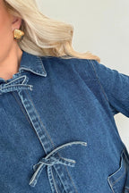 R&B | Set mit BindR&Bandjacke und Weitjeans Denim Lässig und Trendy