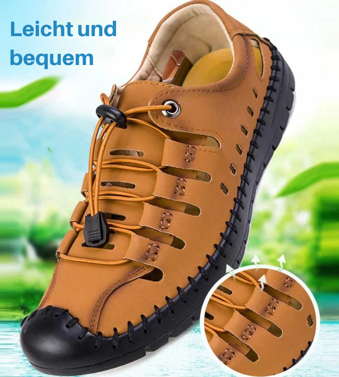Aviator Leder-Sandalen mit Wickelzehe R&B R&B