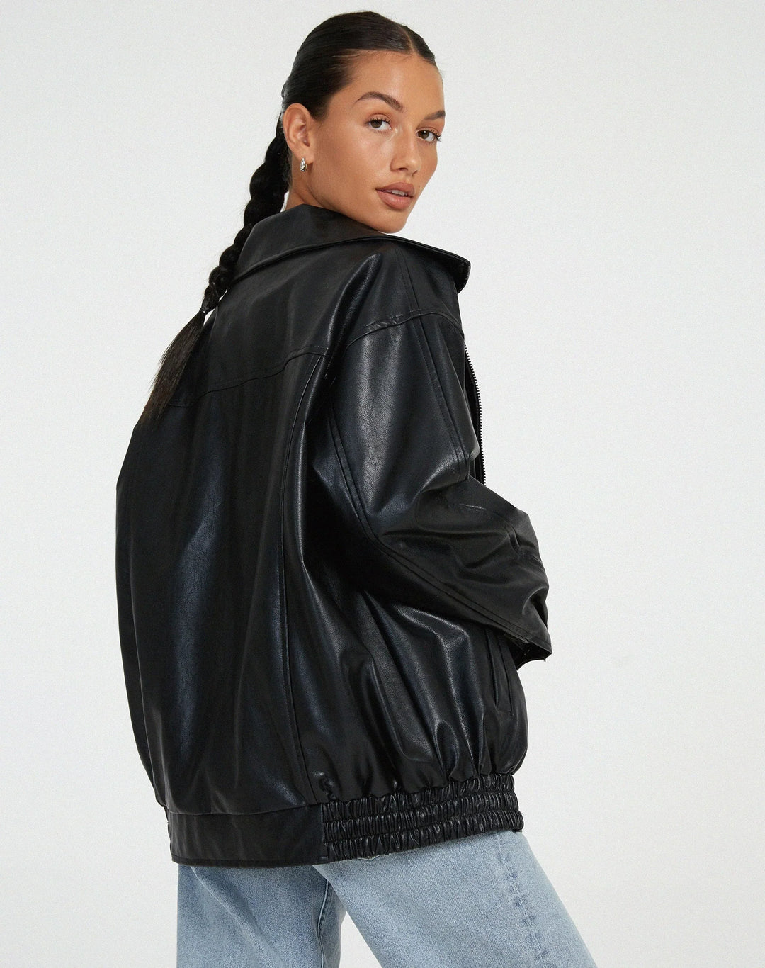 R&B | Übergröße Pu Jacke Trendy Streetwear