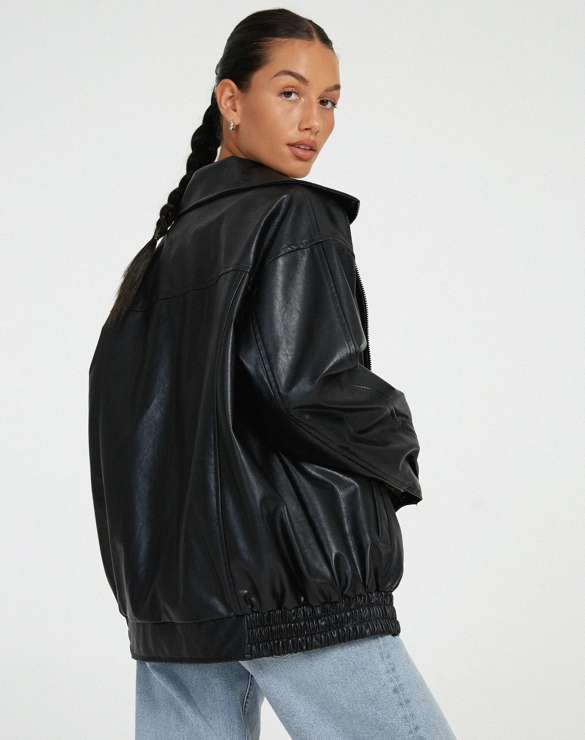 R&B | Übergröße Pu Jacke Trendy Streetwear