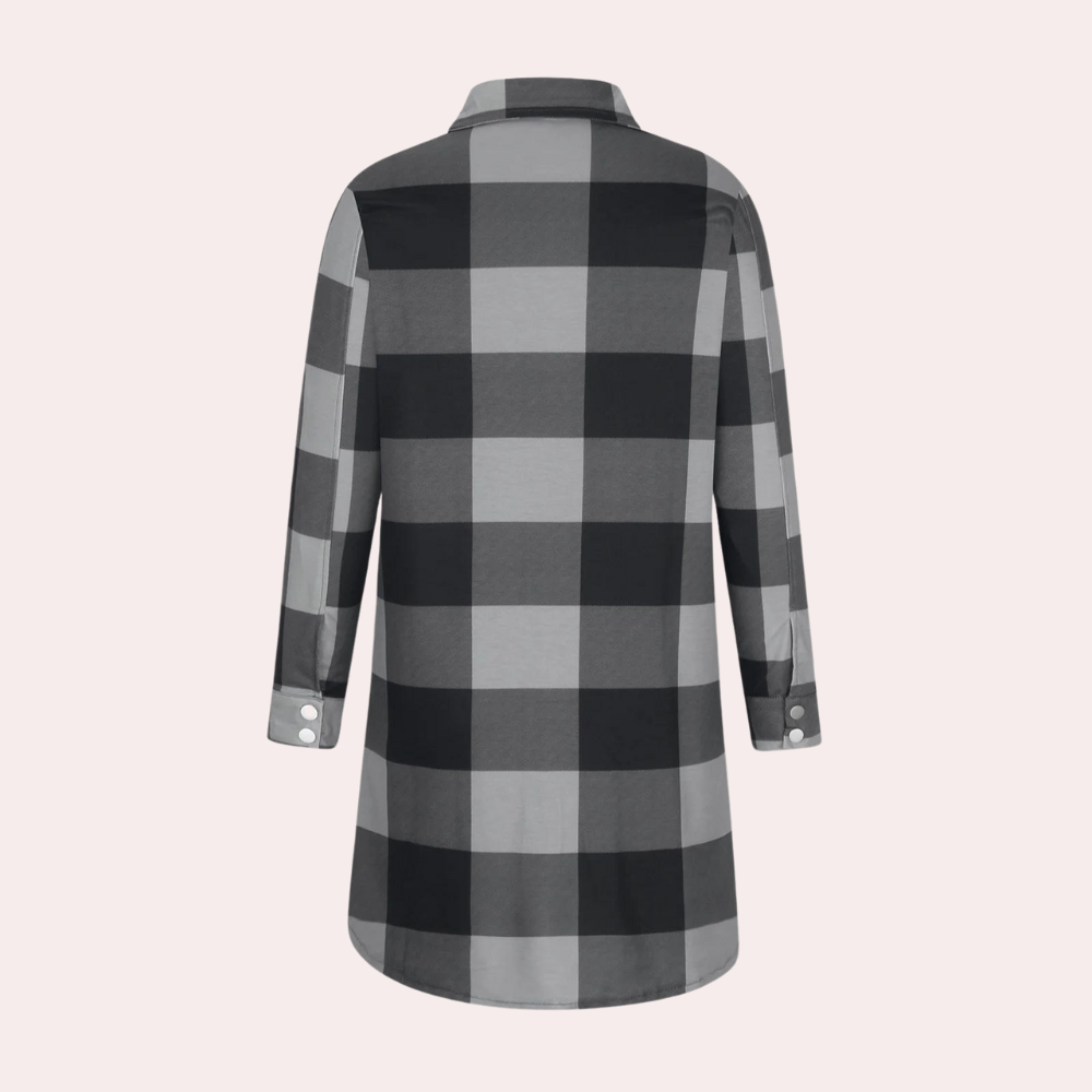 R&B | Kariertes Herbstjacke in Midilänge für Damen