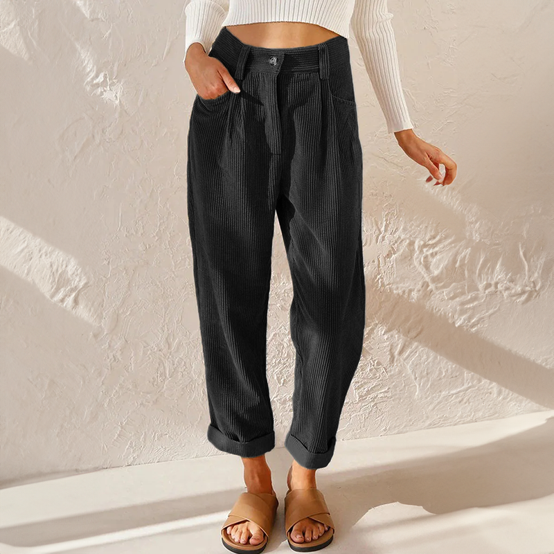 R&B - Lockere High Wait Cord Hose für Damen