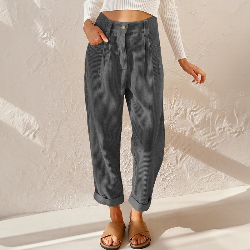 R&B - Lockere High Wait Cord Hose für Damen