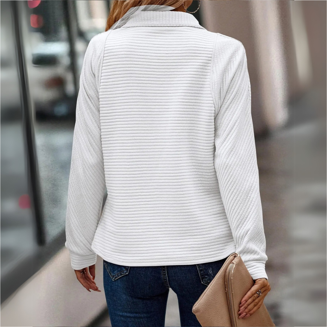 R&B | Chic Reißverschluss-Kragen Pullover