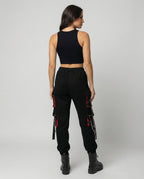 Hohe Taille Cargo-Hose mit Taschen für Damen