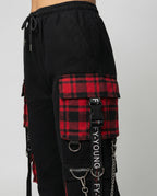 Hohe Taille Cargo-Hose mit Taschen für Damen