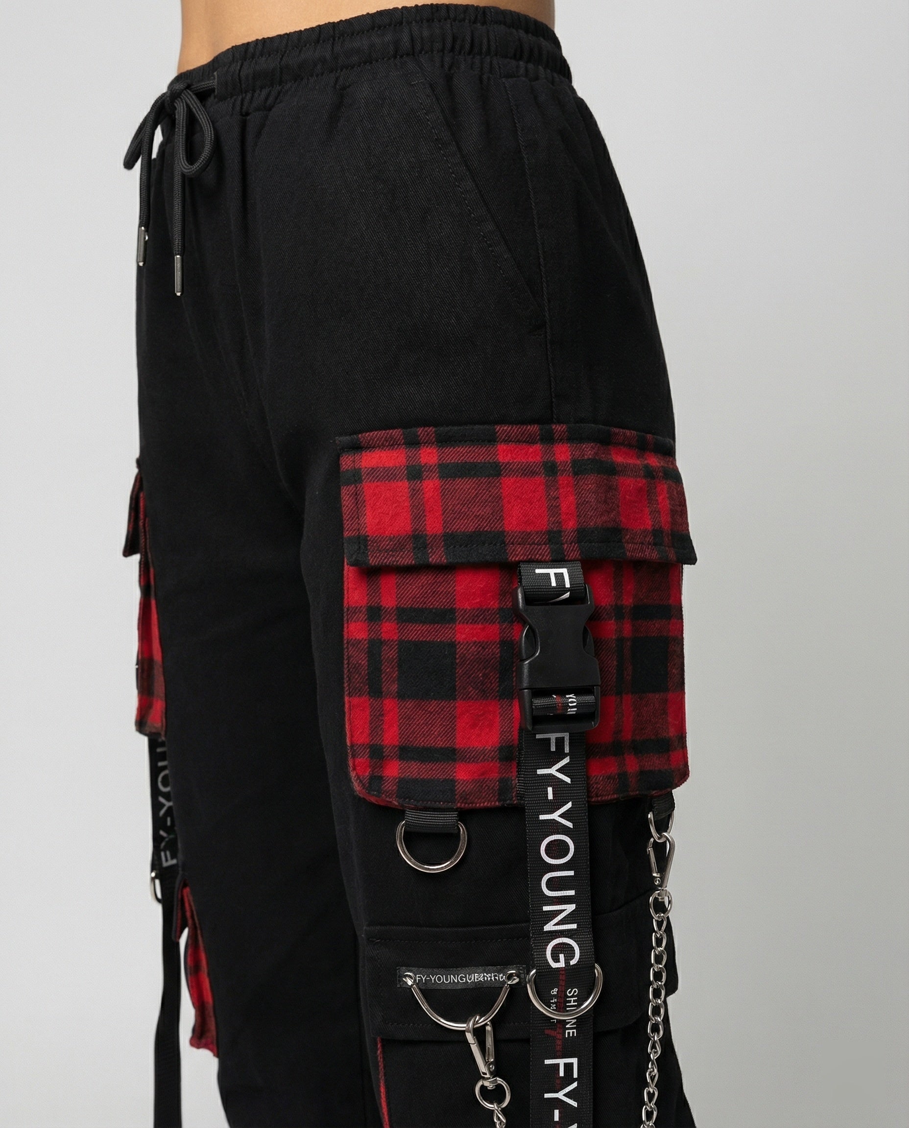 Hohe Taille Cargo-Hose mit Taschen für Damen