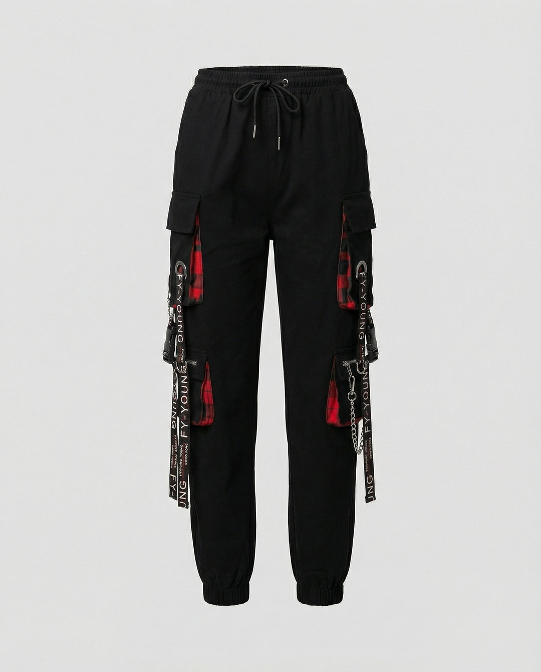 Hohe Taille Cargo-Hose mit Taschen für Damen