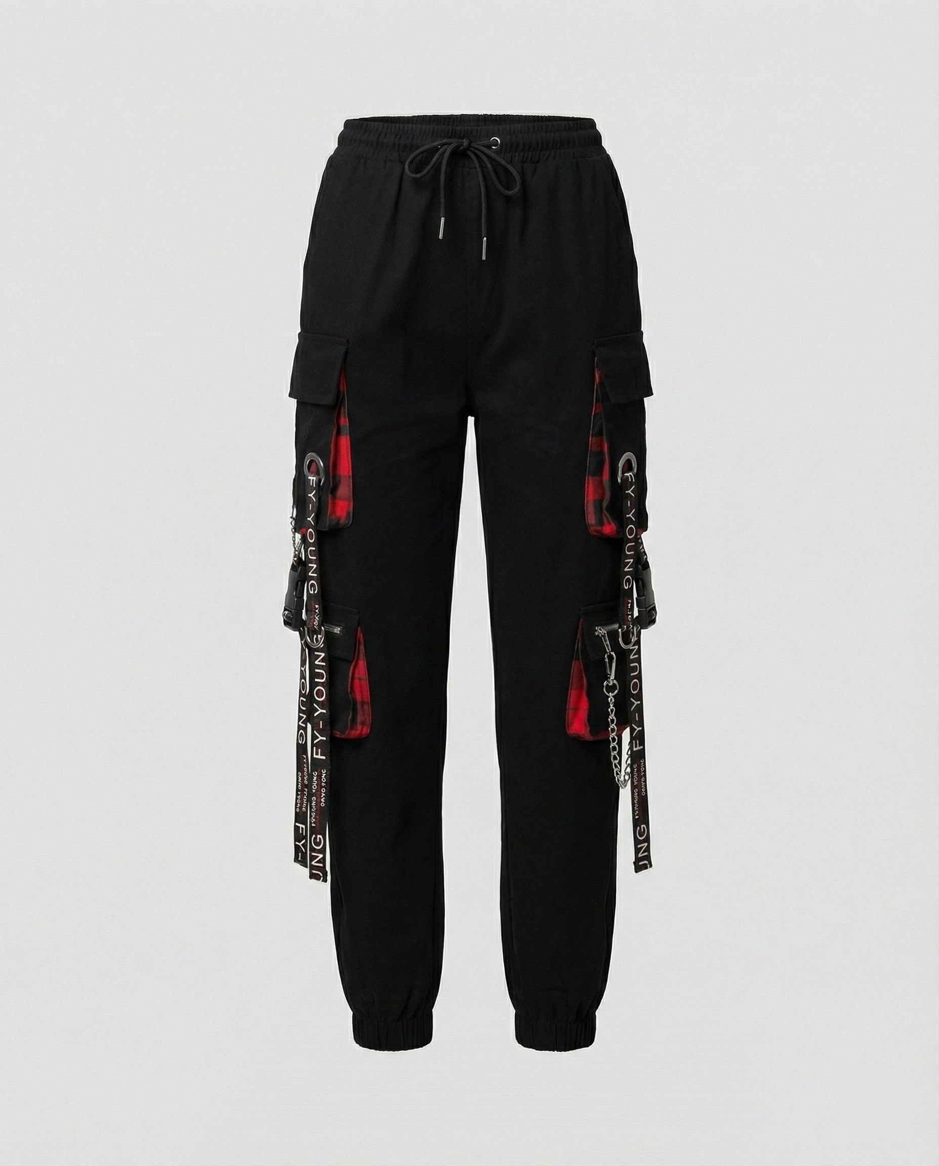 Hohe Taille Cargo-Hose mit Taschen für Damen