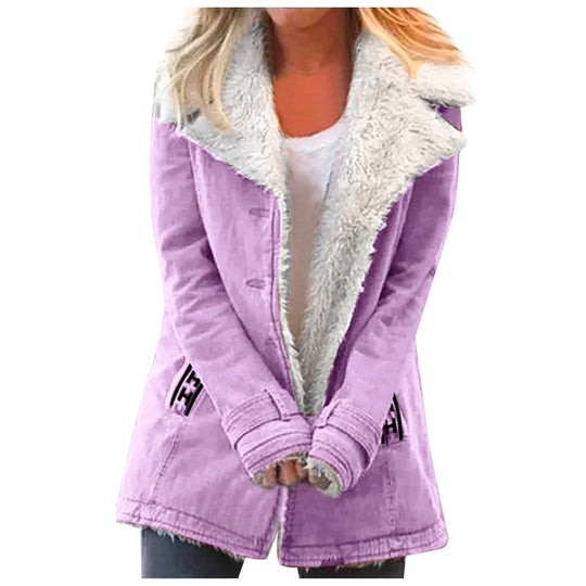 R&B | Damen Winterjacke Mit Reverskragen Und Langen Ärmeln