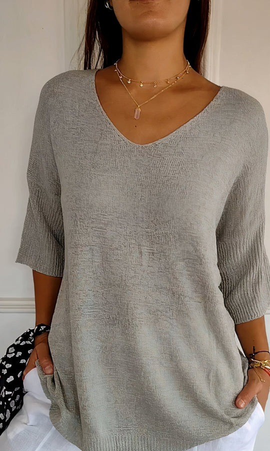 R&B | Gestricktes Top mit V-Ausschnitt für Damen