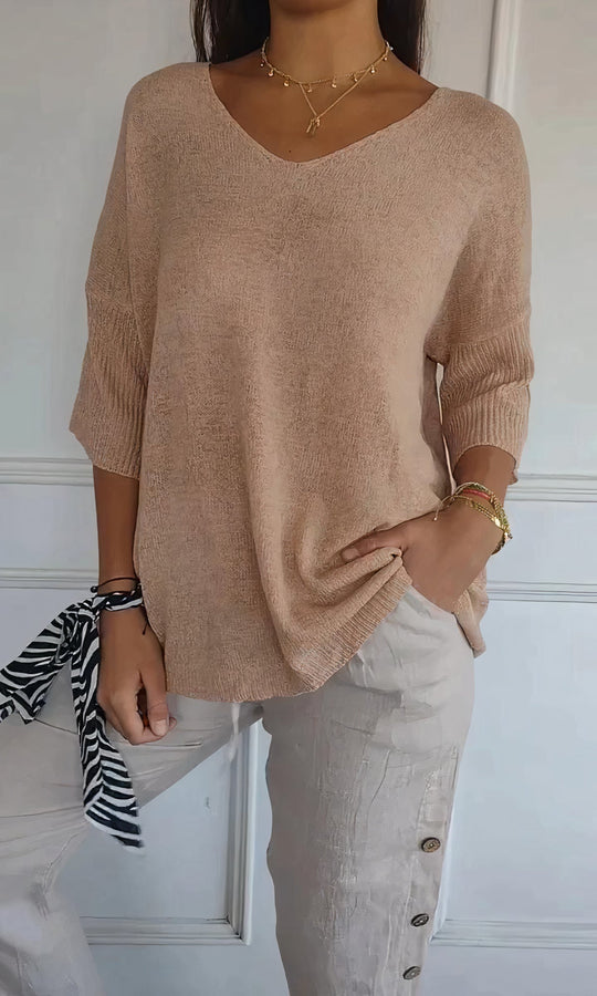 R&B | Gestricktes Top mit V-Ausschnitt für Damen