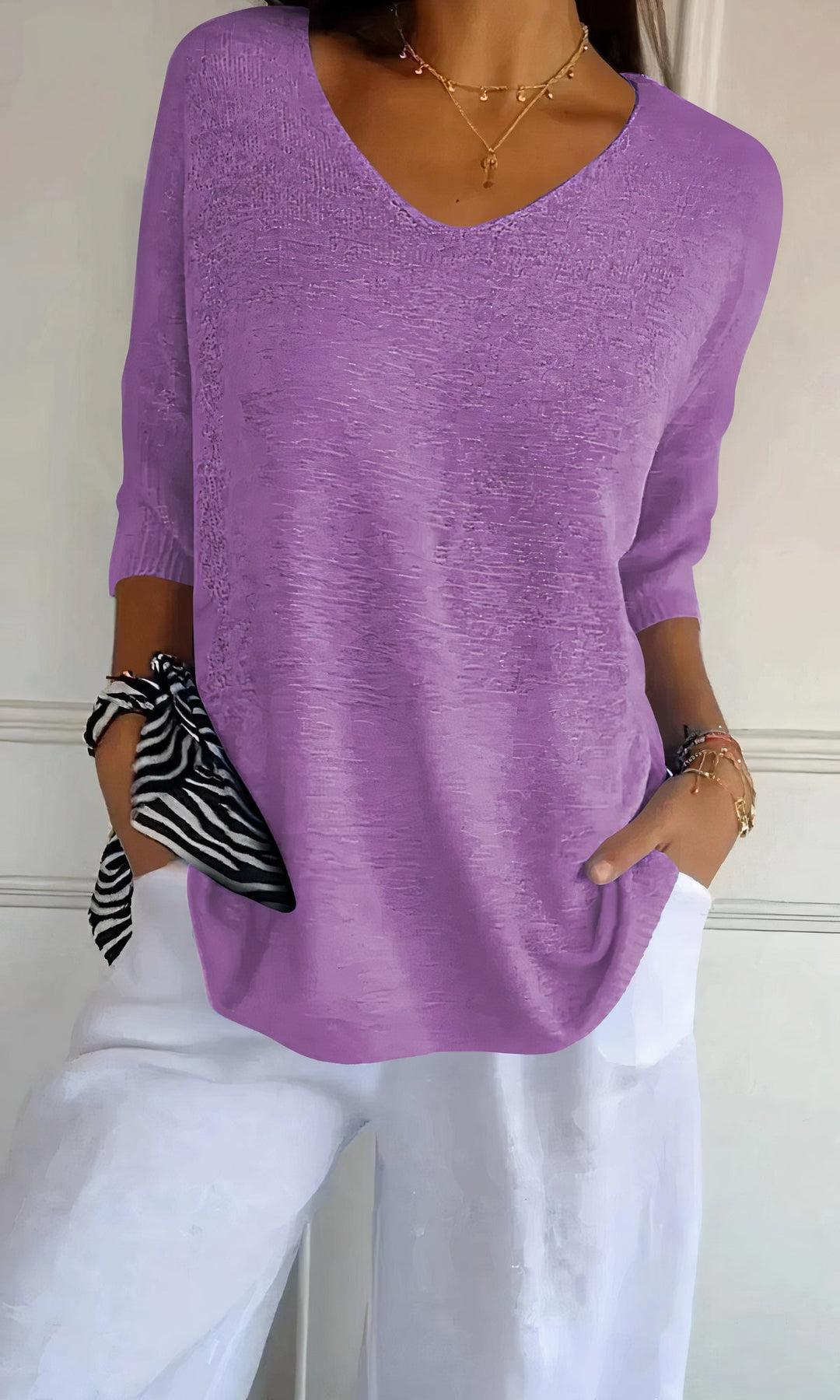 R&B | Gestricktes Top mit V-Ausschnitt für Damen