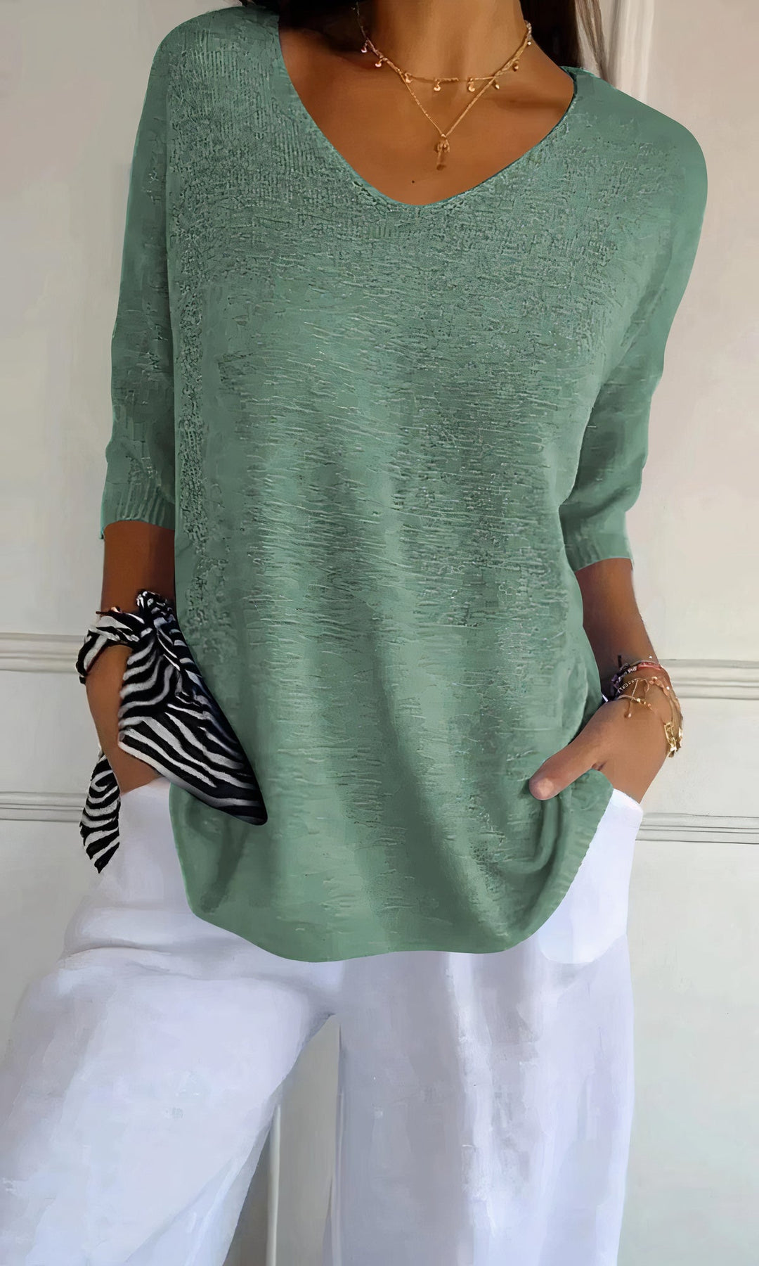 R&B | Gestricktes Top mit V-Ausschnitt für Damen