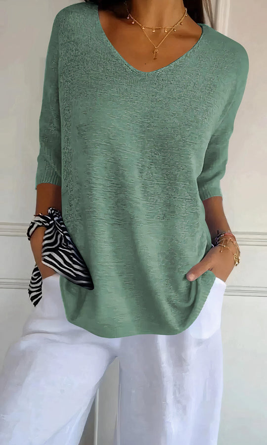 R&B | Gestricktes Top mit V-Ausschnitt für Damen