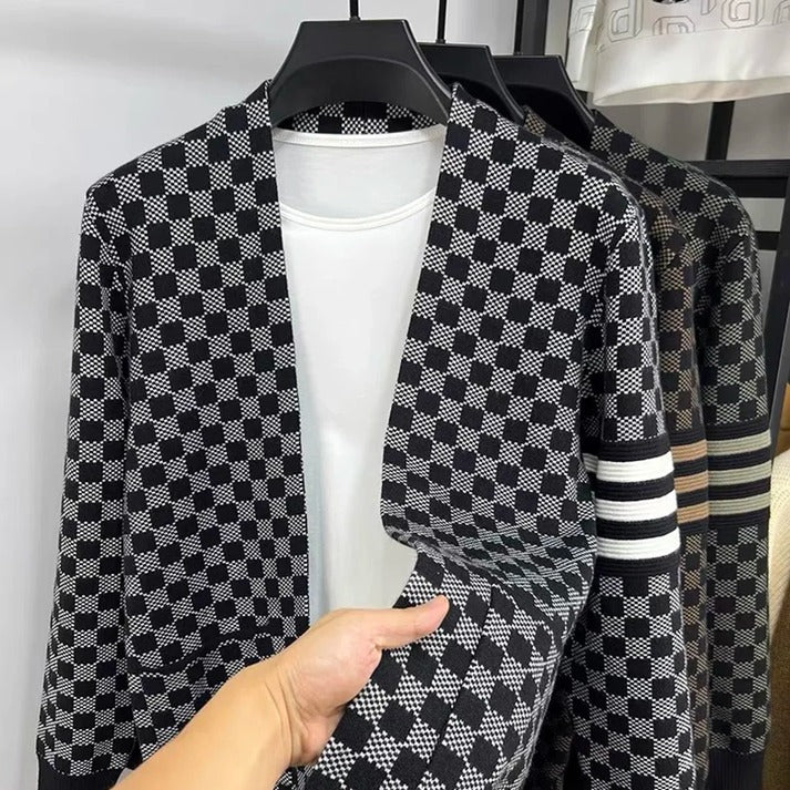 R&B | Gemusteter Cardigan Strick Elegant, Stilvoll