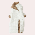 R&B | Damen Lange Winterjacke Aus Daunen mit Hohem Kragen