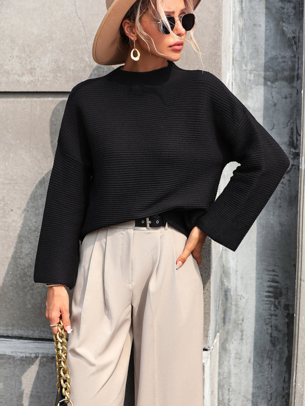 R&B | Top - Locker sitzendes langärmeliges Stricktop