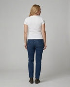 Elastisches Damen Baumwoll T-Shirt Slim Fit Kurzarm Doppelpack Weiß