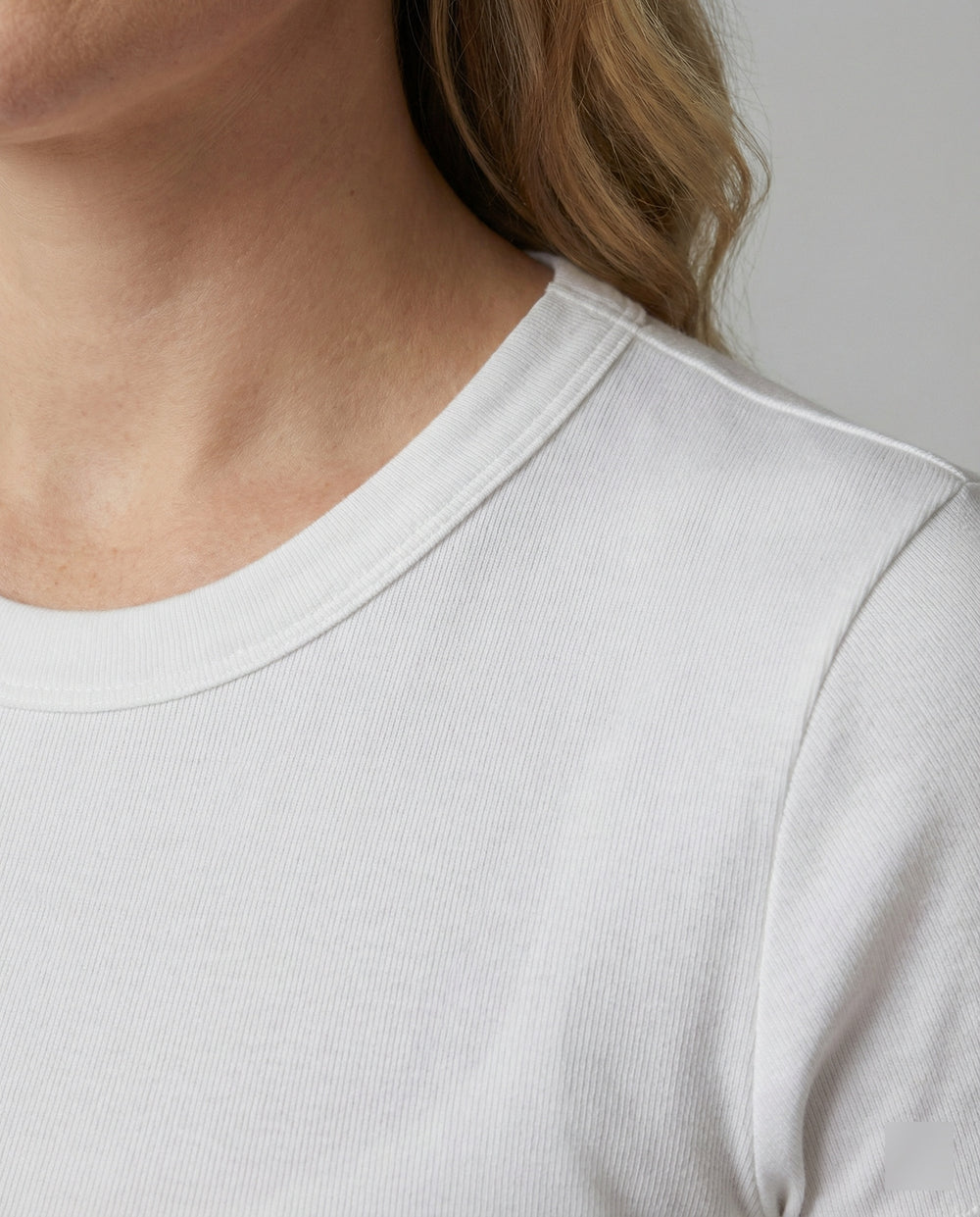 Elastisches Damen Baumwoll T-Shirt Slim Fit Kurzarm Doppelpack Weiß