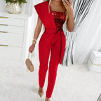 EB - Jumpsuit mit Patchwork und funkelnden Pailletten
