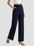 R&B | Damen Stoffhose mit Weitem Bein und Hoher Taille