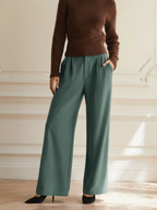 R&B | Damen Stoffhose mit Weitem Bein und Hoher Taille