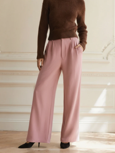 R&B | Damen Stoffhose mit Weitem Bein und Hoher Taille