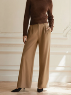 R&B | Damen Stoffhose mit Weitem Bein und Hoher Taille