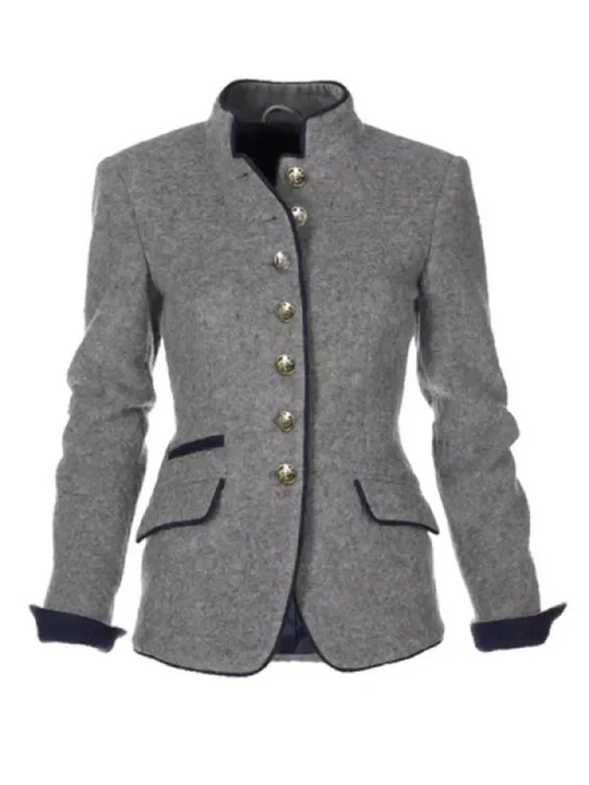 R&B | Hoher Kragen Damen Winterjacke Gepolstert Lange Passform