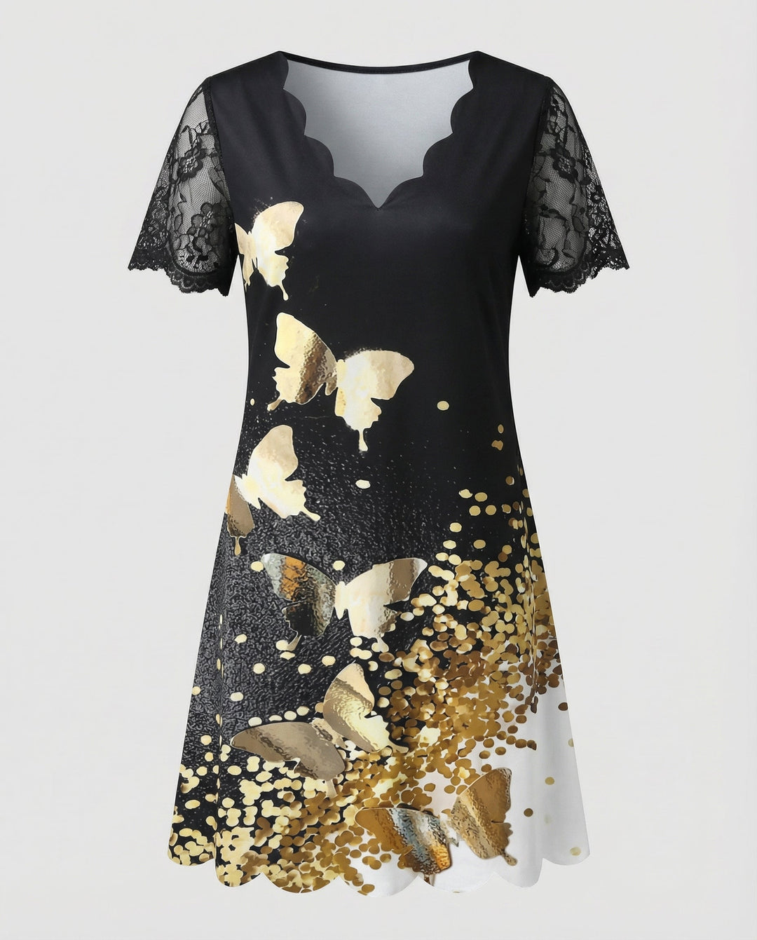 Elegantes Detail Kleid Damen | R&B
