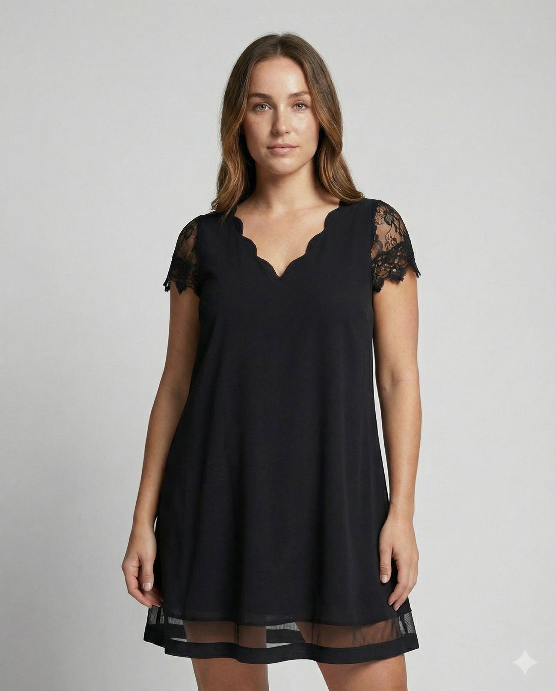 Elegantes Detail Kleid Damen | R&B
