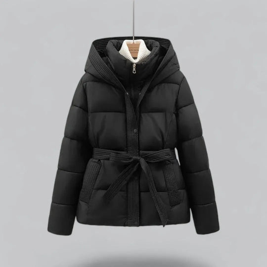R&B | Kapuzenpufferjacke mit Gürtel