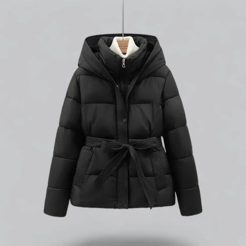 R&B | Kapuzenpufferjacke mit Gürtel