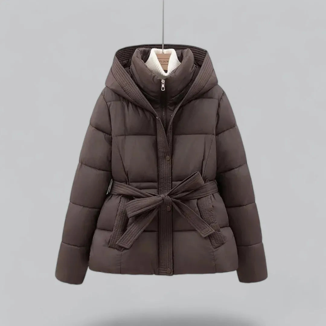 R&B | Kapuzenpufferjacke mit Gürtel
