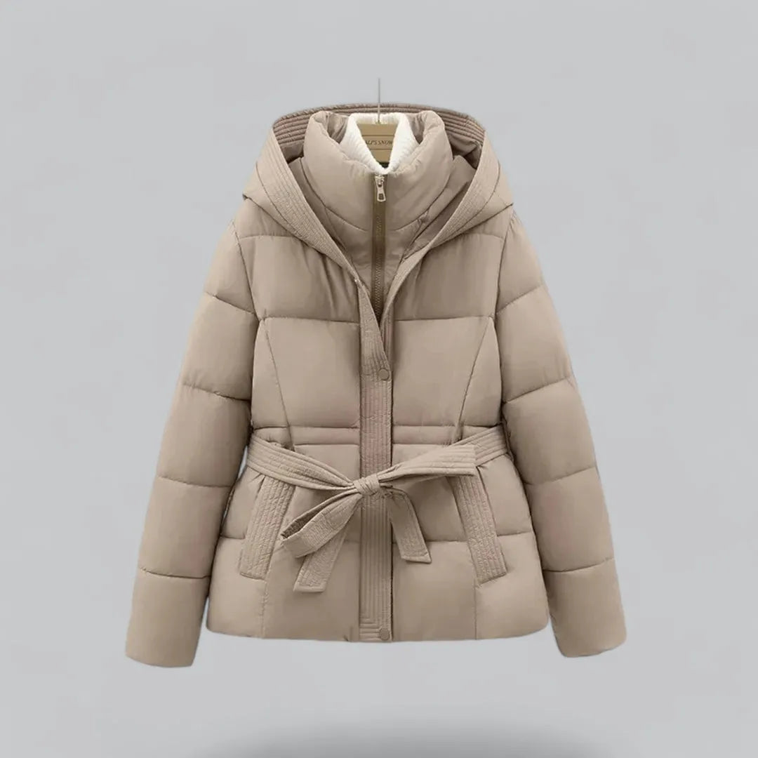 R&B | Kapuzenpufferjacke mit Gürtel