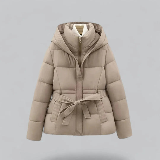 R&B | Kapuzenpufferjacke mit Gürtel