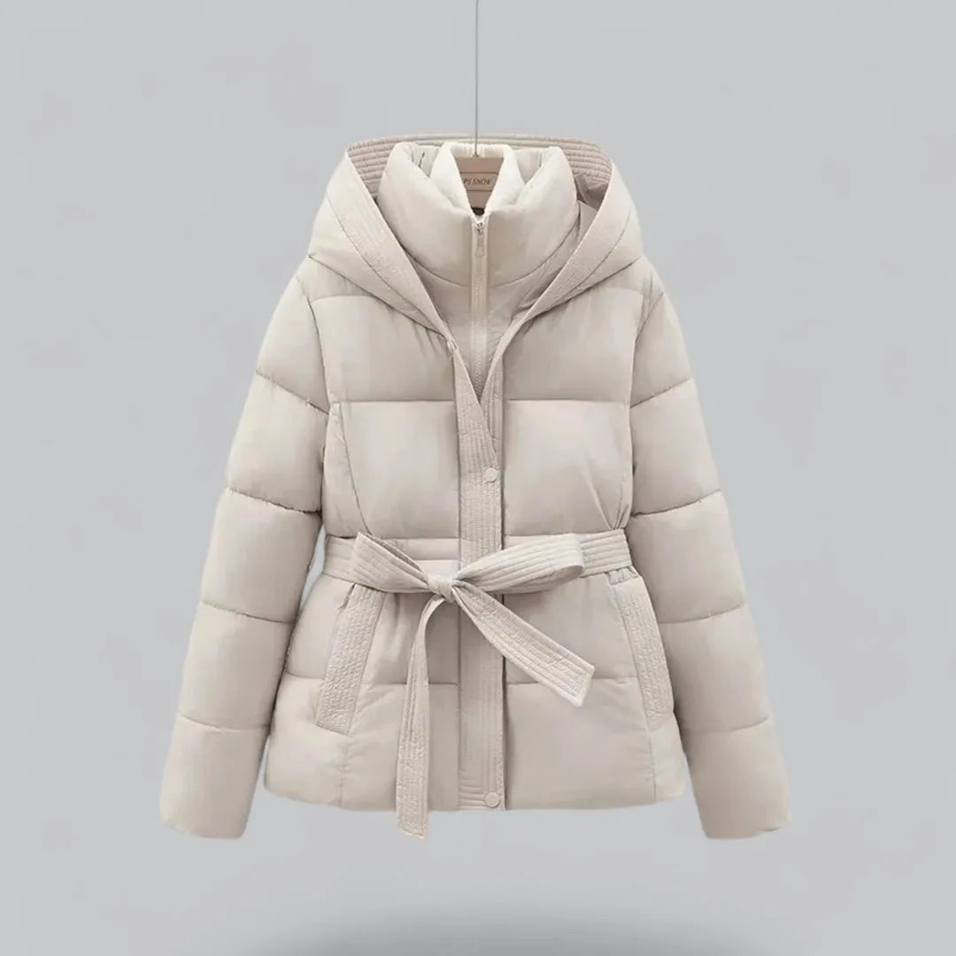 R&B | Kapuzenpufferjacke mit Gürtel